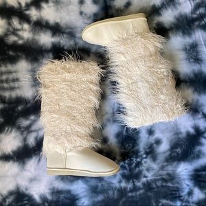 Shaggy Knee-High Boots